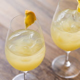 Two glasses of Yuzu & Kombu Liquid on ice